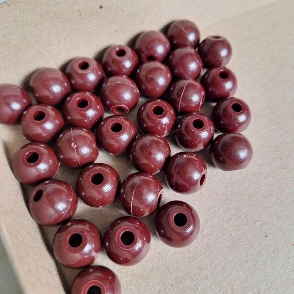 Score Four Replacement Pieces Brown Beads 1970s Game Stack Connect 31 Balls - Picture 1 of 2